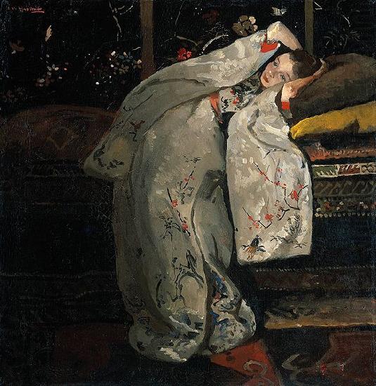 George Hendrik Breitner Girl in a White Kimono oil painting picture